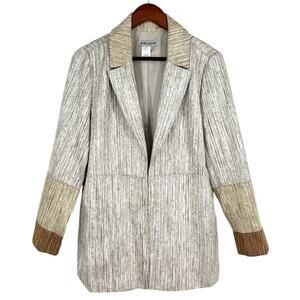 A la Carte Medium Sparkly Silver Wearable Art Jacket Blazer Blouse Shirt Top